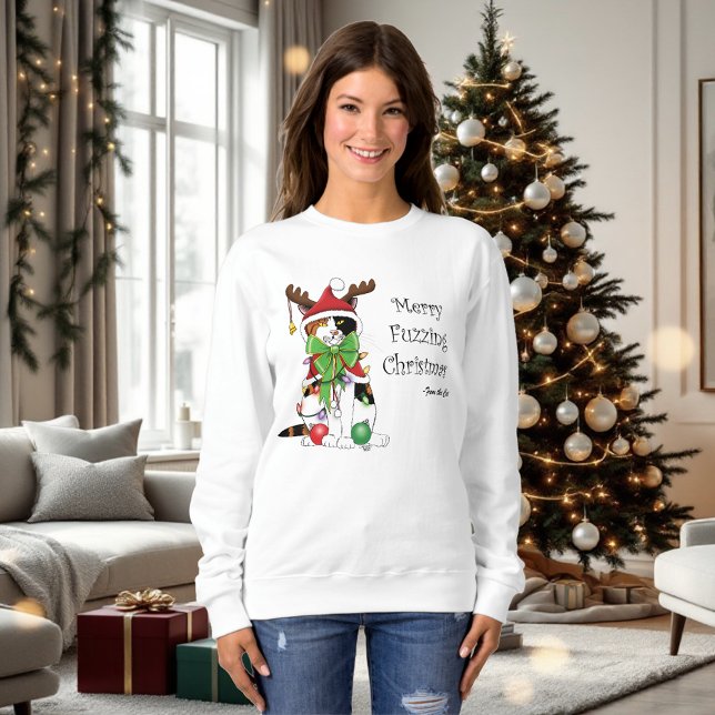 Sudadera Navidades divertidos Calico Cat (Subido por el creador)
