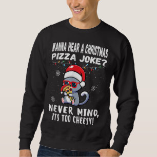 Sudadera Navidades divertidos Chiste de gatos Pizza Santa H