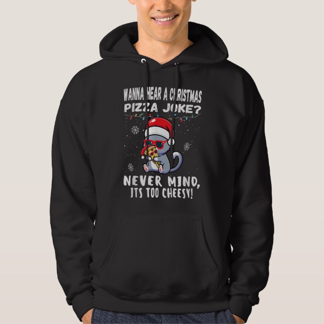 Sudadera Navidades divertidos Chiste de gatos Pizza Santa H (Anverso)