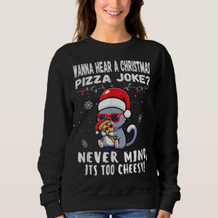 Sudadera Navidades divertidos Chiste de gatos Pizza Santa H