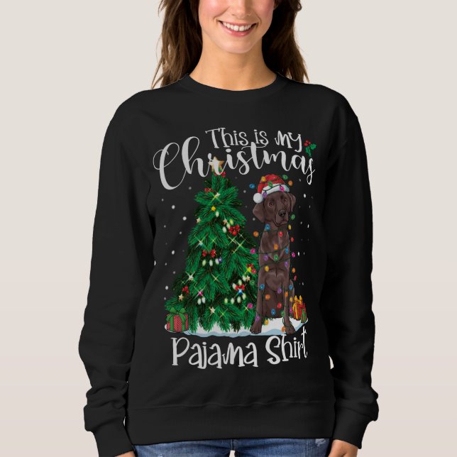 Sudadera Navidades divertidos Chocolate Lab Labrador Pajama (Anverso)