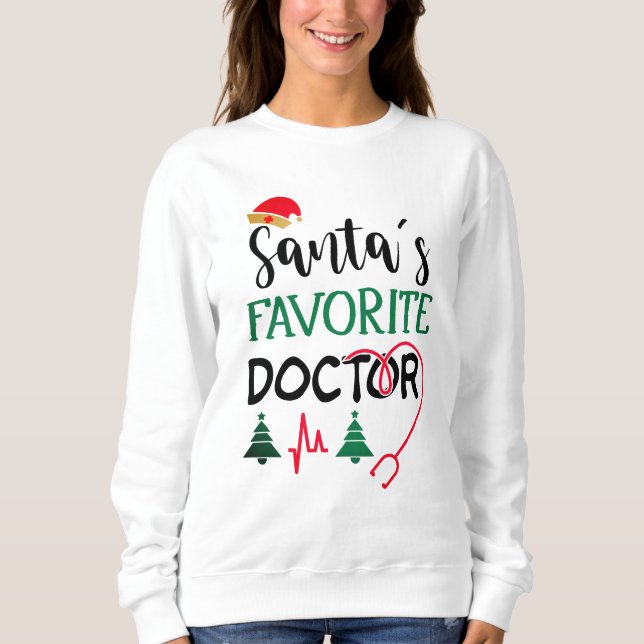 Sudadera Navidades divertidos con el médico de Santa Claus (Anverso)