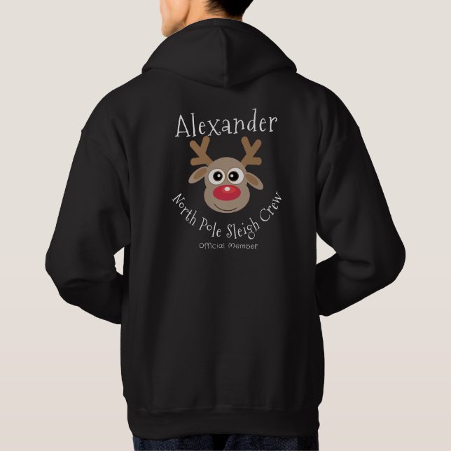 Sudadera Navidades divertidos de la tripulación Reindeer No (Reverso)