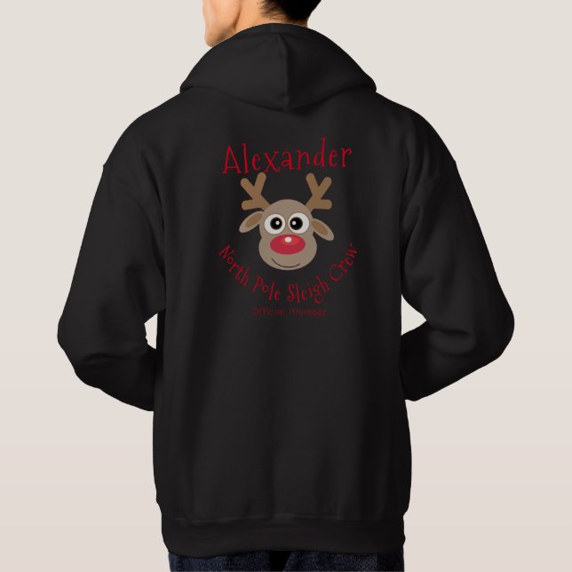 Sudadera Navidades divertidos de la tripulación Reindeer No (Reverso)