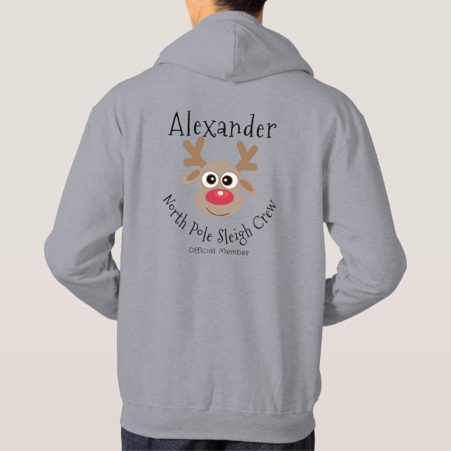 Sudadera Navidades divertidos de la tripulación Reindeer No (Reverso)