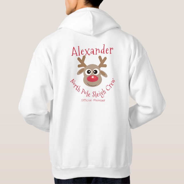 Sudadera Navidades divertidos de la tripulación Reindeer No (Reverso)