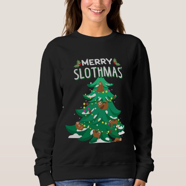 Sudadera Navidades divertidos de Merry Slothmas Swea (Anverso)