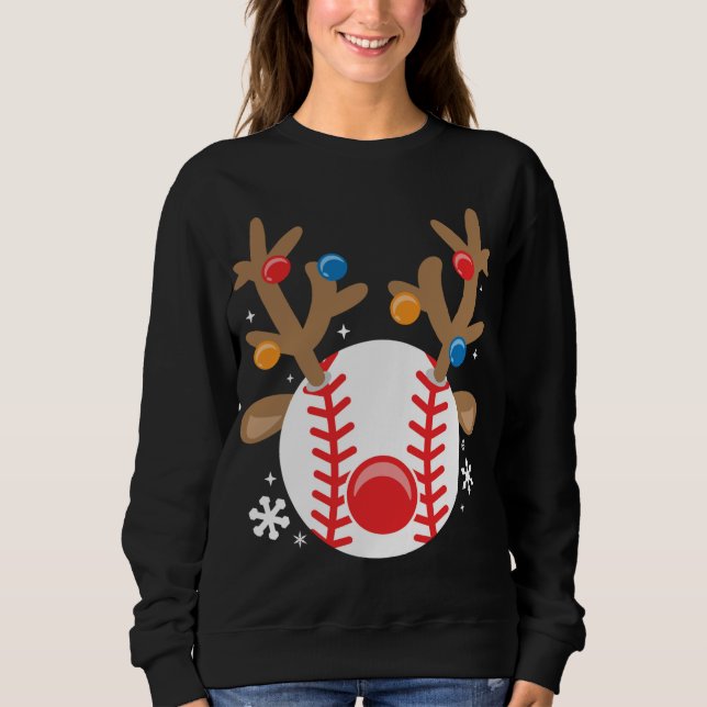 Sudadera Navidades divertidos de renos de béisbol (Anverso)
