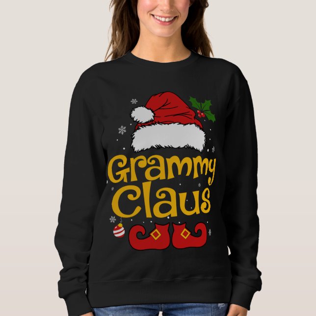 Sudadera Navidades divertidos de Santa Grammy Claus a la fa (Anverso)
