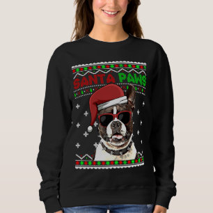 Sudadera Navidades divertidos de Santa Paws en Boston Terri