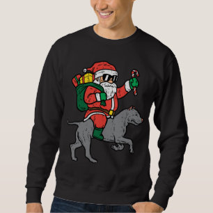 Sudadera Navidades divertidos de Santa Riding Pitbull