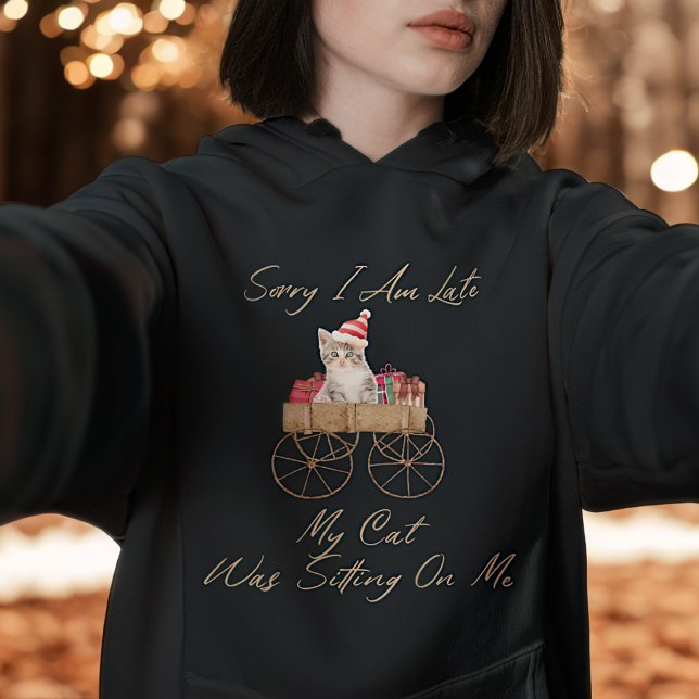 Sudadera Navidades divertidos del gato rojo de escritura mo (Subido por el creador)