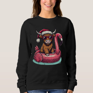 Sudadera Navidades divertidos en julio en Highland Cow Sant