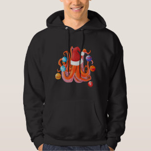 Sudadera Navidades divertidos Octopus Santa Hat Árbol de Na