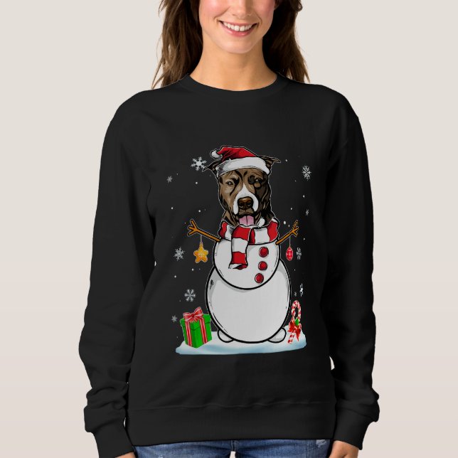 Sudadera Navidades divertidos Pajama Pitbull Perro Santa Sn (Anverso)