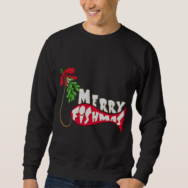 Sudadera Navidades divertidos pescando - Feliz Navidad (Anverso)