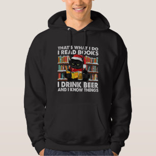 Sudadera Navidades divertidos Santa Cat Leer libros y beber