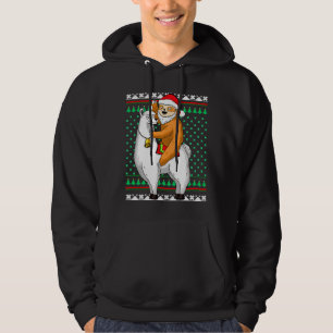 Sudadera Navidades divertidos Santa Sloth Llama Happy
