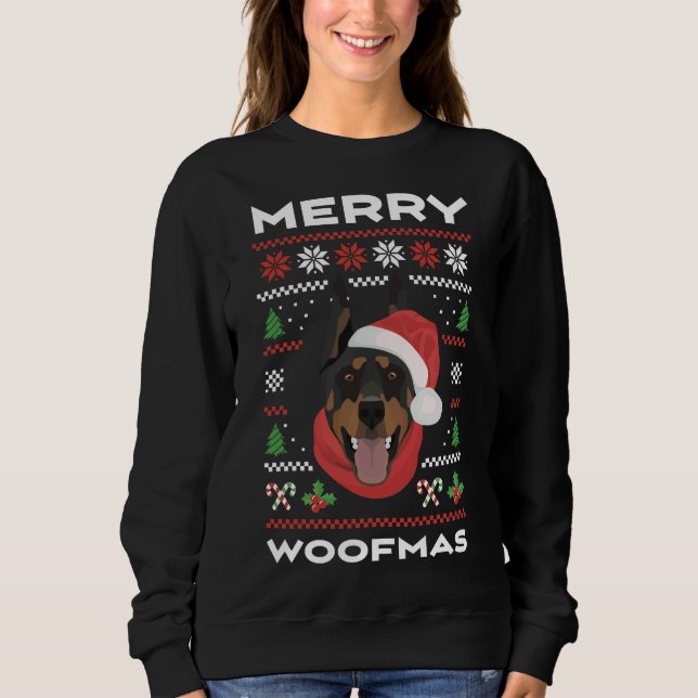 Sudadera Navidades Doberman 845 (Anverso)