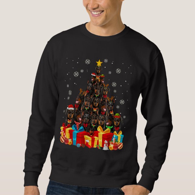 Sudadera Navidades Doberman Dog Lover Divertido árbol Santa (Anverso)