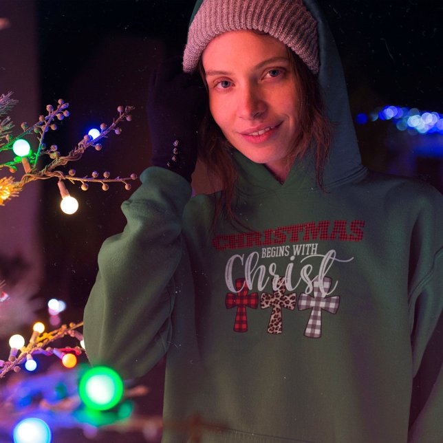 Sudadera Navidades educados comienzan con Cristo religioso (Subido por el creador)