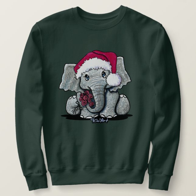 Sudadera Navidades elefantes bebés Hoodie (Anverso del diseño)