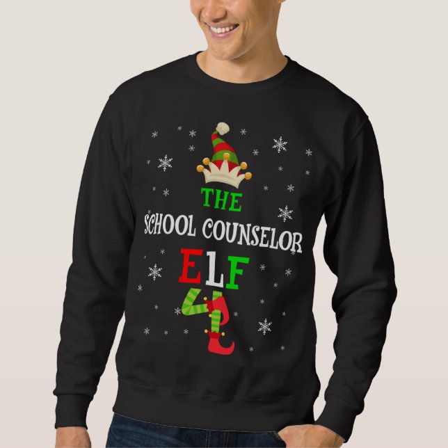 Sudadera Navidades Elf, Consejero Escolar, Elf Matching Fa (Anverso)
