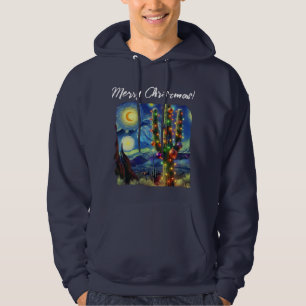 Sudadera Navidades en el desierto Saguaro Cactus al suroest