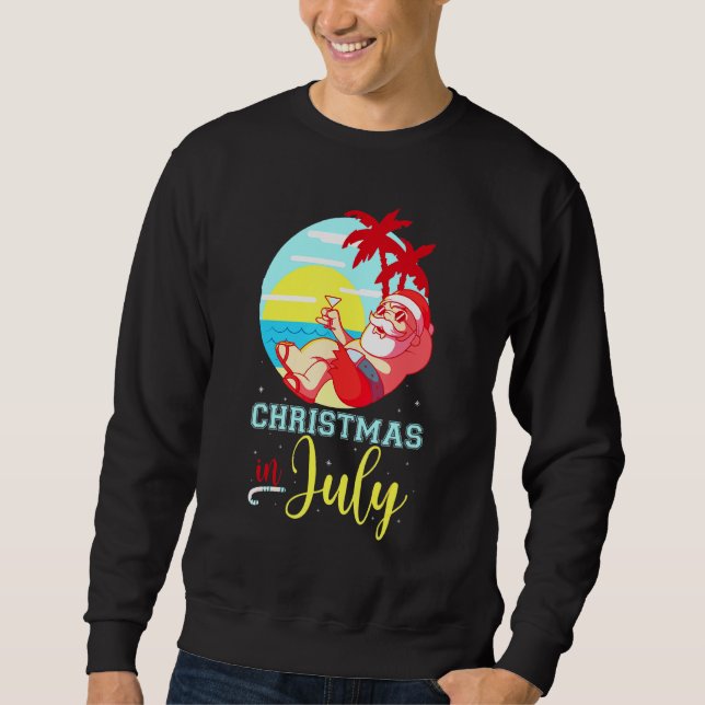 Sudadera Navidades En Julio De Santa Claus Beach Watermelon (Anverso)