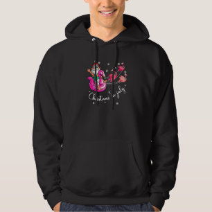 Sudadera Navidades En Julio De Santa Flamingos Rosa Sleigh 