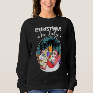 Sudadera Navidades En Julio De Santa Hawái Gafas De Sol Uni