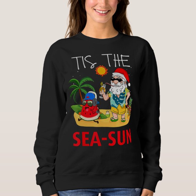 Sudadera Navidades En Julio De Santa Tis The Sea Sun Beach  (Anverso)