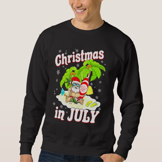 Sudadera Navidades En Julio De Vacaciones En Playa Santa Su (Anverso)