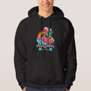Sudadera Navidades En Julio Del Flamingo Rosa Hawái Summer
