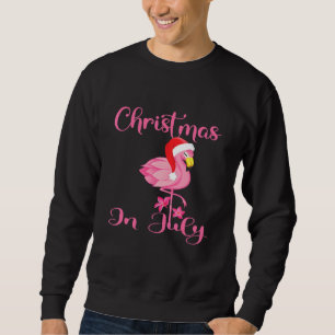 Sudadera Navidades En Julio Flamingos Gorra Mujeres