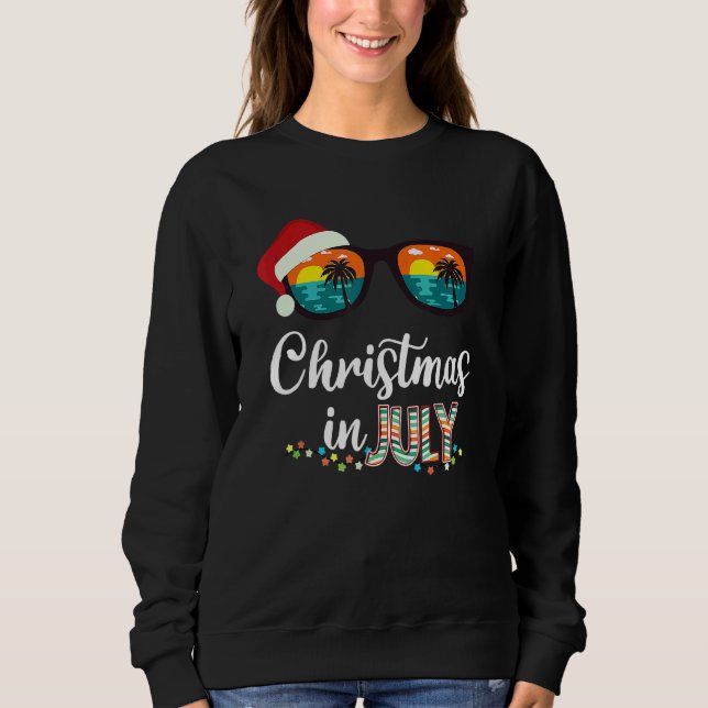 Sudadera Navidades En Julio Gafas De Sol Santa Hat Hello Su (Anverso)