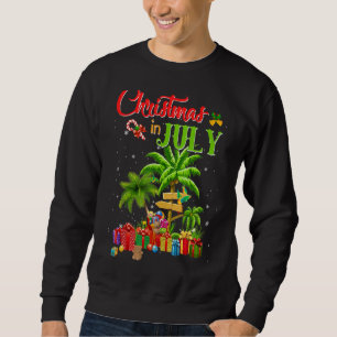 Sudadera Navidades En Julio Palm Tree Xmas Tree Beach Summe