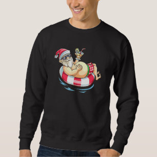 Sudadera Navidades En Julio Santa Floatie Summer Hawaiian P
