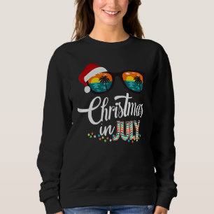 Sudadera Navidades En Julio Santa Hat Gafas De Sol Hawaii S
