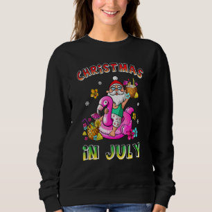 Sudadera Navidades En Julio Santa Hawái Gafas De Sol Rosa F