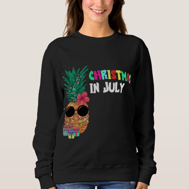 Sudadera Navidades En Julio Xmas Fruta Tropical De Piña (Anverso)