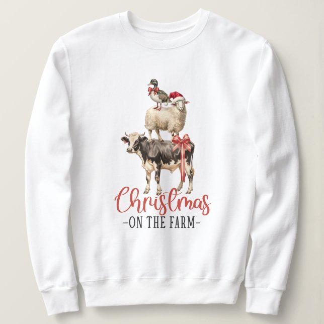 Sudadera Navidades en la granja de animales Barnyard (Anverso del diseño)