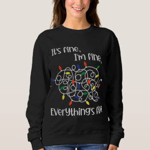 Sudadera Navidades enmarañados Luces estoy bien todo está b