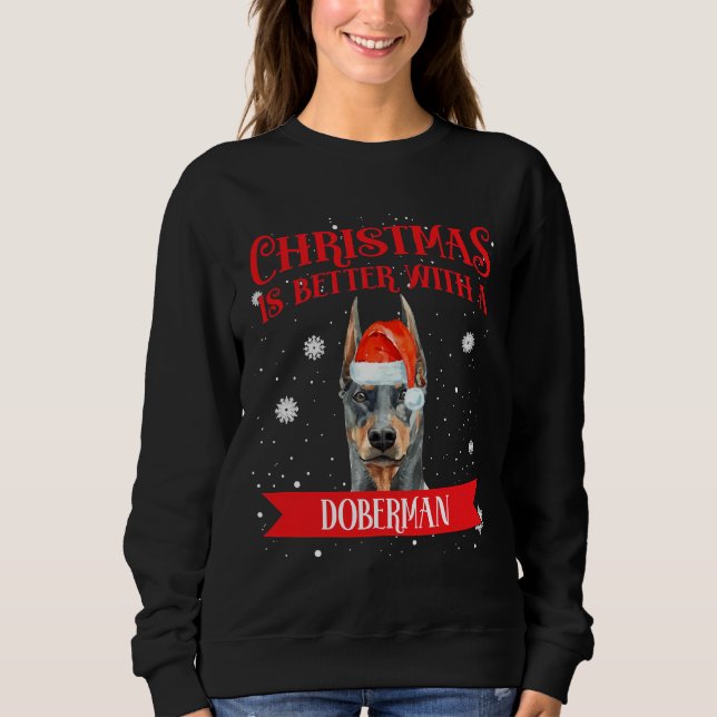 Sudadera Navidades Es Mejor Con Doberman 265 (Anverso)