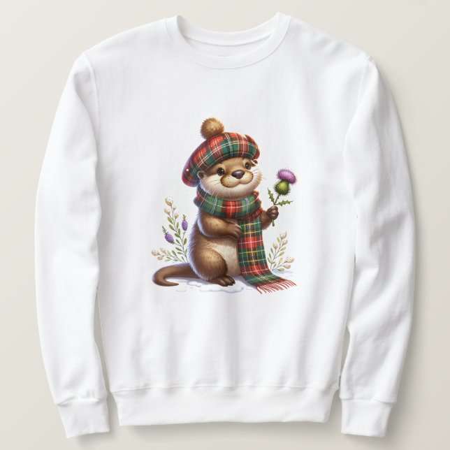 Sudadera Navidades escoceses Navidades Otter (Anverso del diseño)