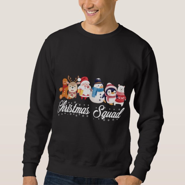 Sudadera Navidades Escuadrón Santa Reindeer Snowman Gingerb (Anverso)