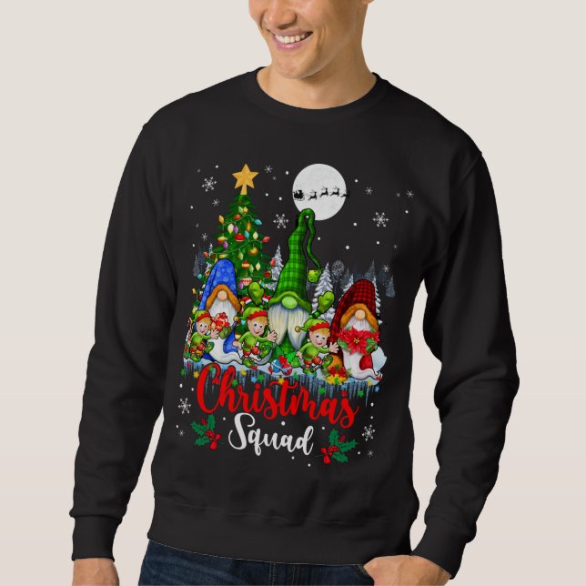 Sudadera Navidades Escuadrón Tres Gnomes Santa Elf Árbol de (Anverso)