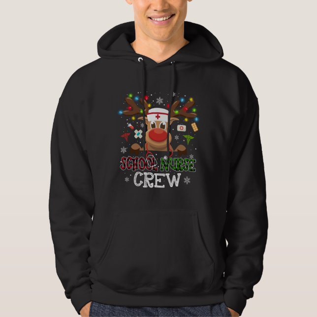 Sudadera Navidades Escuela de enfermería de reno enfermera  (Anverso)