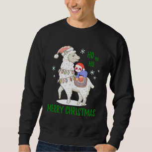 Sudadera Navidades eslogan viajando en Santa Llama Feliz Na