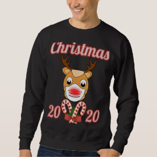 Sudadera Navidades familiares a juego 2021 reno con máscara
